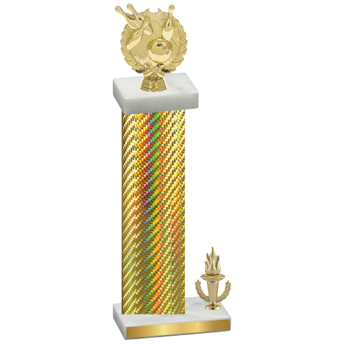 Accented Single Gold Carbon Fiber Victory Bowling Trophy