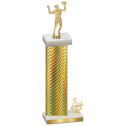 Accented Single Gold Carbon Fiber Third Place Volleyball Trophy