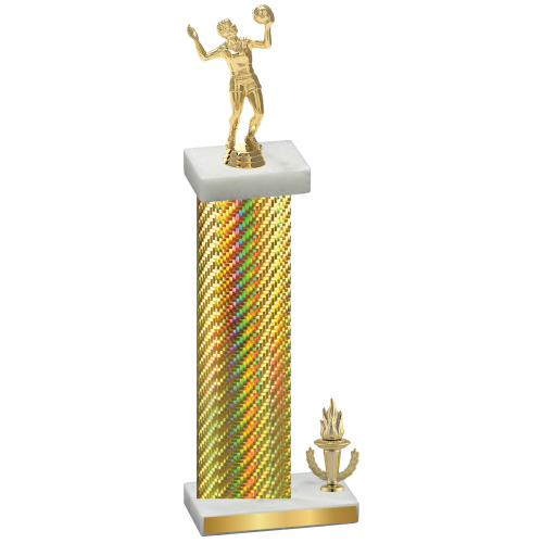 Accented Single Gold Carbon Fiber Victory Volleyball Trophy