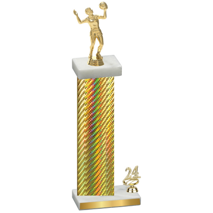 Accented Single Gold Carbon Fiber Year Volleyball Trophy