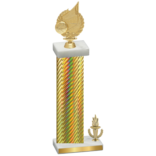 Accented Single Gold Carbon Fiber Victory Volleyball Trophy