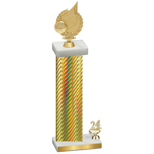 Accented Single Gold Carbon Fiber Year Volleyball Trophy