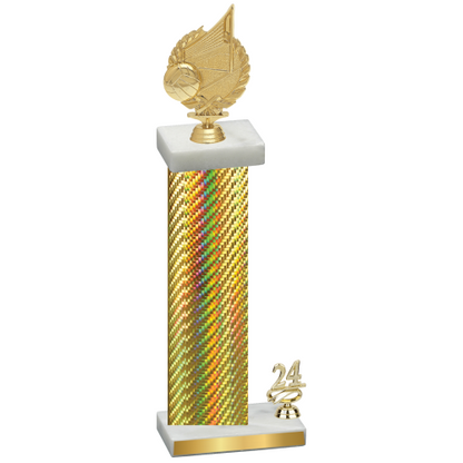 Accented Single Gold Carbon Fiber Year Volleyball Trophy