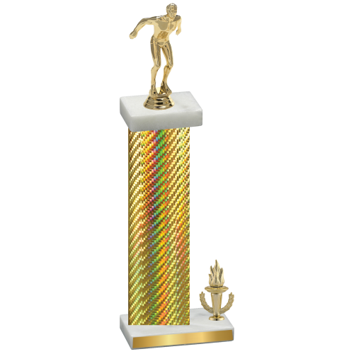 Accented Single Gold Carbon Fiber Victory Swimming Trophy