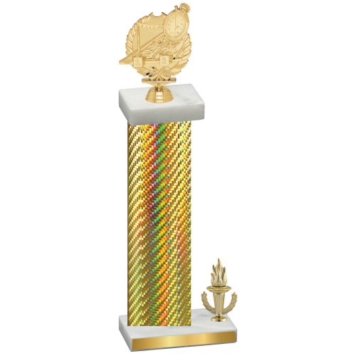 Accented Single Gold Carbon Fiber Victory Swimming Trophy