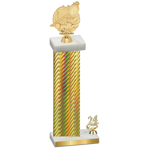 Accented Single Gold Carbon Fiber Year Swimming Trophy