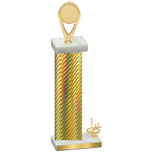 Accented Single Gold Carbon Fiber First Place Insert Trophy