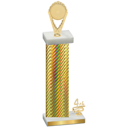 Accented Single Gold Carbon Fiber Fourth Place Insert Trophy