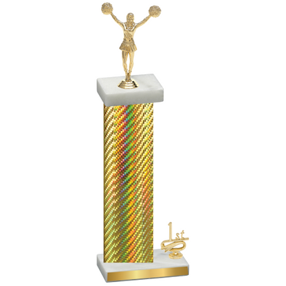 Accented Single Gold Carbon Fiber First Place Cheerleading Trophy