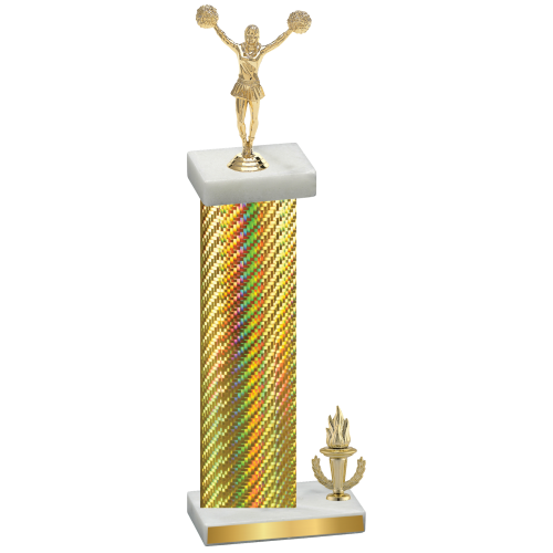 Accented Single Gold Carbon Fiber Victory Cheerleading Trophy