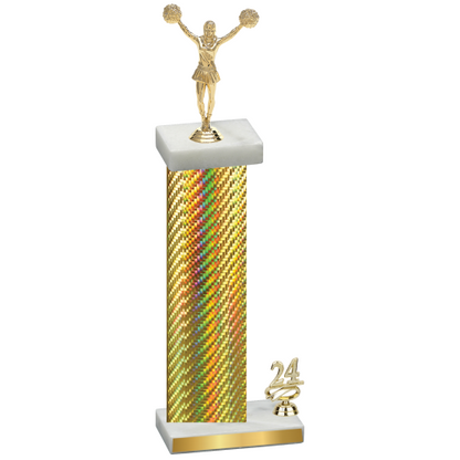 Accented Single Gold Carbon Fiber Year Cheerleading Trophy