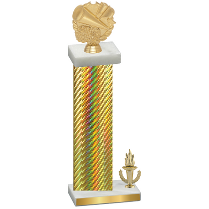 Accented Single Gold Carbon Fiber Victory Cheerleading Trophy