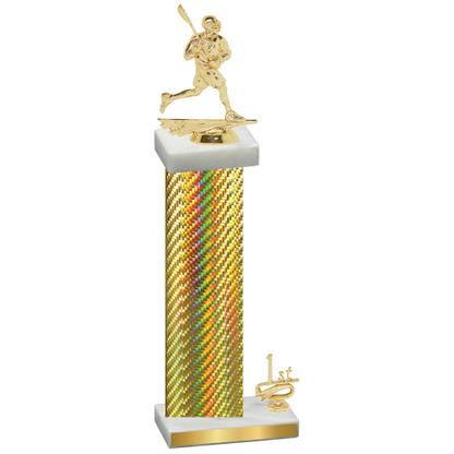 Accented Single Gold Carbon Fiber First Place Lacrosse Trophy