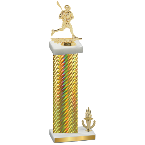 Accented Single Gold Carbon Fiber Victory Lacrosse Trophy