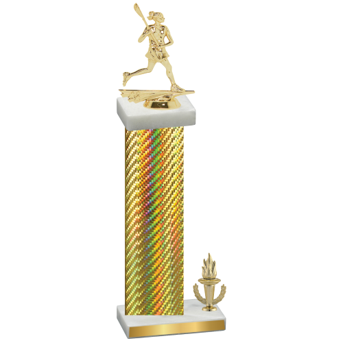 Accented Single Gold Carbon Fiber Victory Lacrosse Trophy