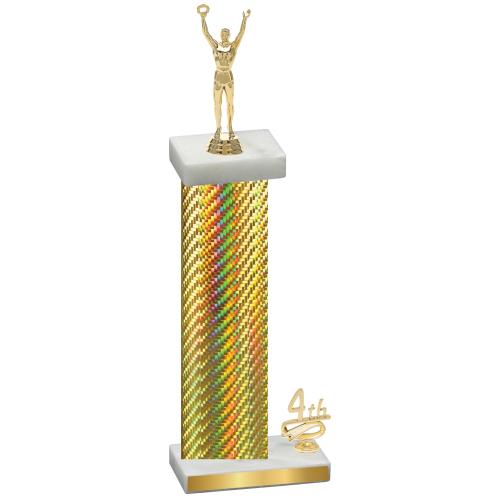 Accented Single Gold Carbon Fiber Fourth Place Victory Trophy