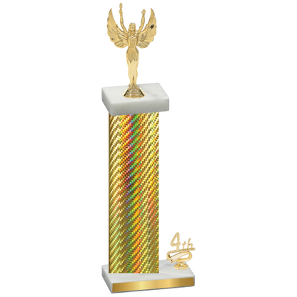 Accented Single Gold Carbon Fiber Fourth Place Victory Trophy