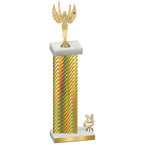 Accented Single Gold Carbon Fiber Year Victory Trophy