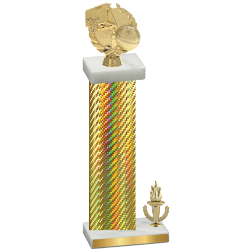 Accented Single Gold Carbon Fiber Victory Basketball Trophy