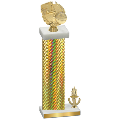 Accented Single Gold Carbon Fiber Victory Basketball Trophy