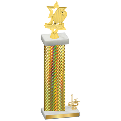 Accented Single Gold Carbon Fiber First Place Pickleball Trophy