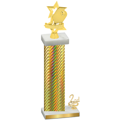 Accented Single Gold Carbon Fiber Second Place Pickleball Trophy