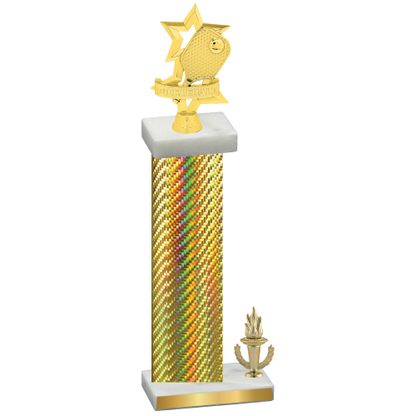 Accented Single Gold Carbon Fiber Victory Pickleball Trophy