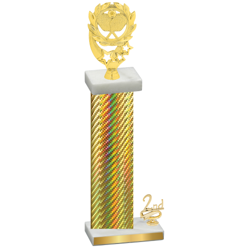 Accented Single Gold Carbon Fiber Second Place Pickleball Trophy