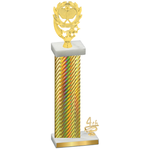 Accented Single Gold Carbon Fiber Fourth Place Pickleball Trophy