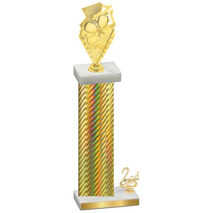 Accented Single Gold Carbon Fiber Second Place Pickleball Trophy