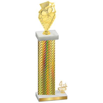 Accented Single Gold Carbon Fiber Fourth Place Pickleball Trophy