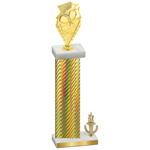 Accented Single Gold Carbon Fiber Victory Pickleball Trophy