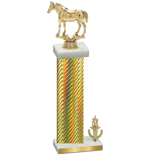 Accented Single Gold Carbon Fiber Victory Horses Trophy