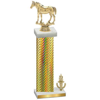 Accented Single Gold Carbon Fiber Victory Horses Trophy