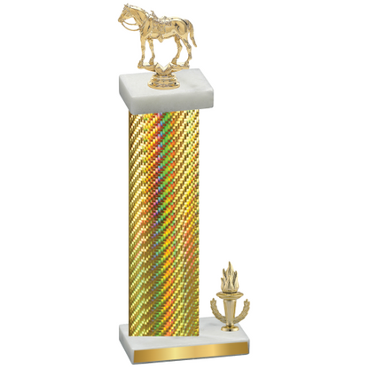 Accented Single Gold Carbon Fiber Victory Horses Trophy