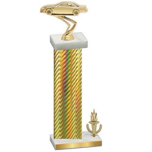 Accented Single Gold Carbon Fiber Victory Cars Trophy