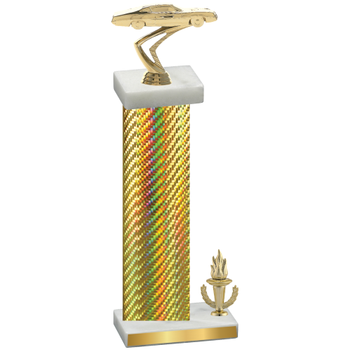 Accented Single Gold Carbon Fiber Victory Cars Trophy