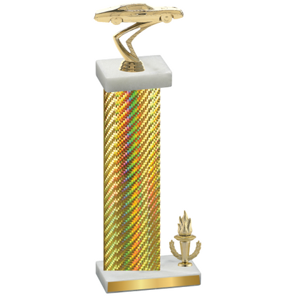 Accented Single Gold Carbon Fiber Victory Cars Trophy