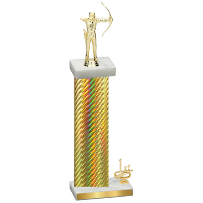 Accented Single Gold Carbon Fiber First Place Archery Trophy