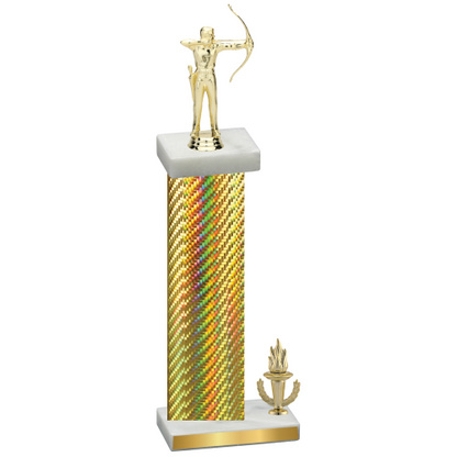 Accented Single Gold Carbon Fiber Victory Archery Trophy