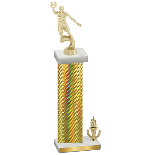 Accented Single Gold Carbon Fiber Victory Basketball Trophy