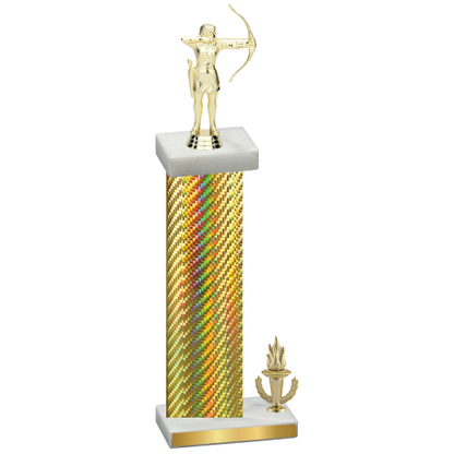 Accented Single Gold Carbon Fiber Victory Archery Trophy