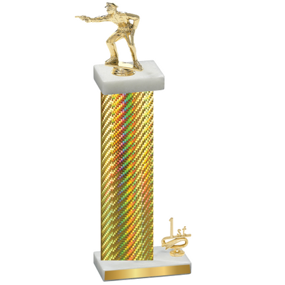 Accented Single Gold Carbon Fiber First Place Shooter Trophy