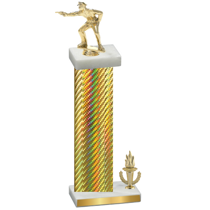 Accented Single Gold Carbon Fiber Victory Shooter Trophy