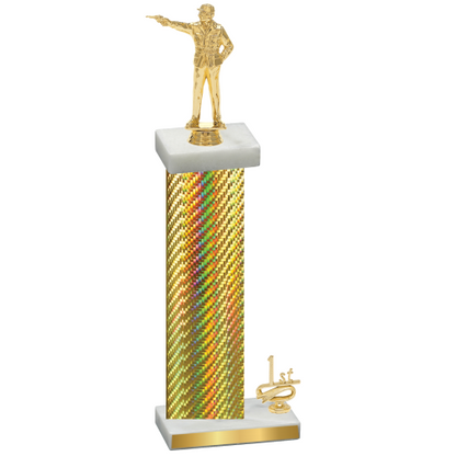 Accented Single Gold Carbon Fiber First Place Shooter Trophy