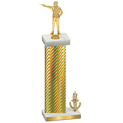 Accented Single Gold Carbon Fiber Victory Shooter Trophy