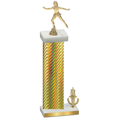 Accented Single Gold Carbon Fiber Victory Skater Trophy