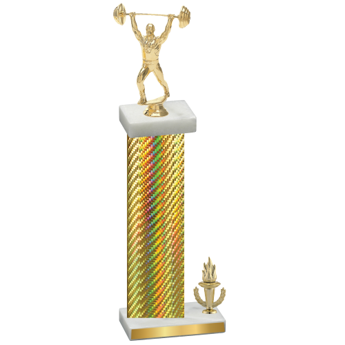 Accented Single Gold Carbon Fiber Victory Weights Trophy