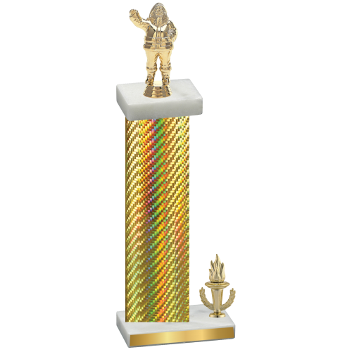 Accented Single Gold Carbon Fiber Victory Holiday Trophy