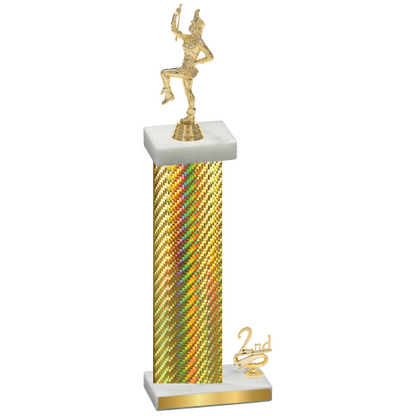 Accented Single Gold Carbon Fiber Second Place Majorette Trophy